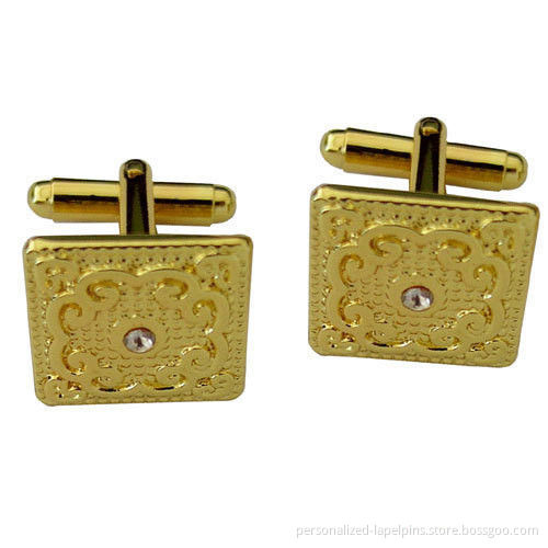 Custom Luxury Gold Metal Cufflinks For High Quality Cufflinks And Tie Clips For Souvenirs